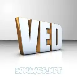 ved in White'n'Gold style - 3D name wallpaper