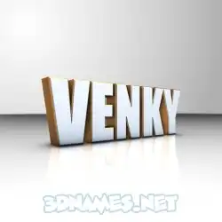 venky in White'n'Gold style - 3D name wallpaper