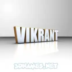 vikrant in White'n'Gold style - 3D name wallpaper
