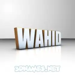 wahid in White'n'Gold style - 3D name wallpaper