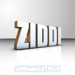 ziddi in White'n'Gold style - 3D name wallpaper