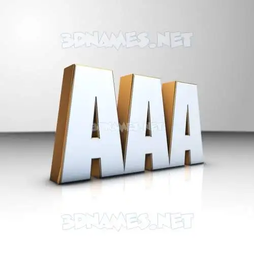 aaa in White'n'Gold style - 3D name wallpaper