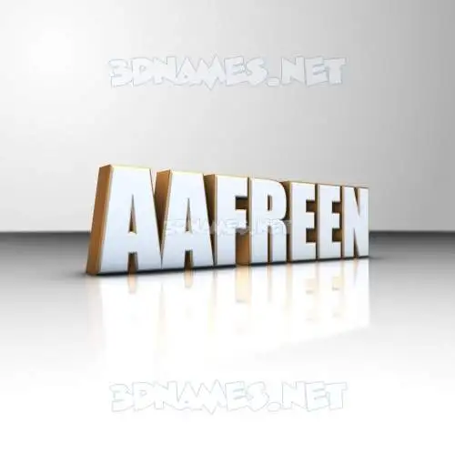 aafreen in White'n'Gold style - 3D name wallpaper