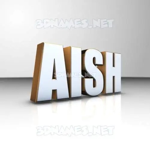 aish in White'n'Gold style - 3D name wallpaper