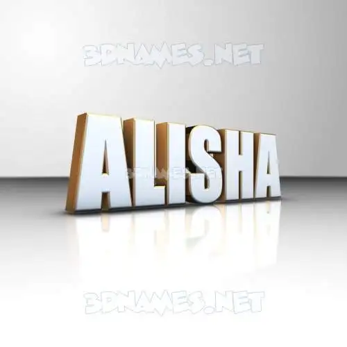 alisha in White'n'Gold style - 3D name wallpaper