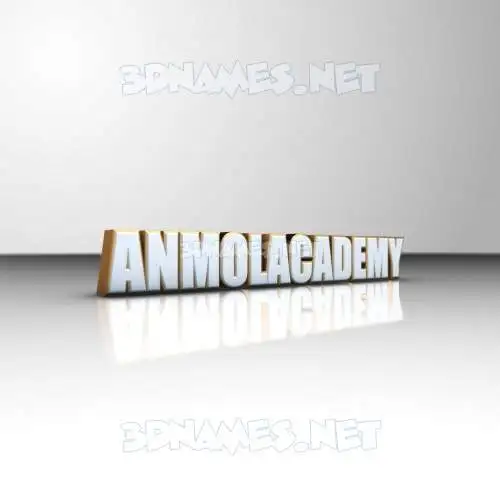 anmolacademy in White'n'Gold style - 3D name wallpaper