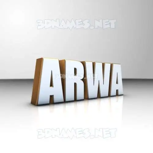 arwa in White'n'Gold style - 3D name wallpaper