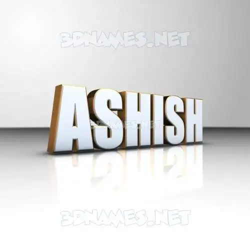 ashish in White'n'Gold style - 3D name wallpaper