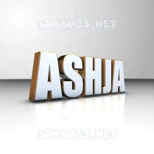 ashja in White'n'Gold style - 3D name wallpaper