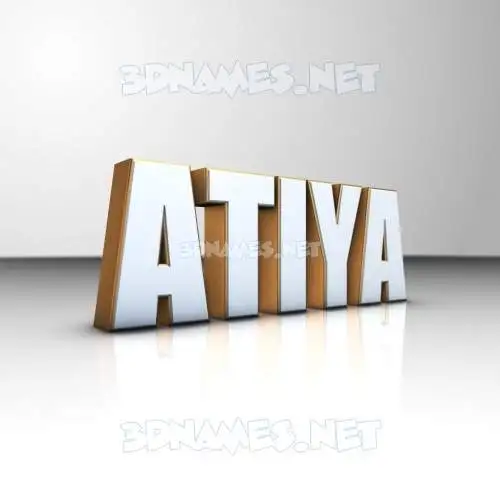 atiya in White'n'Gold style - 3D name wallpaper