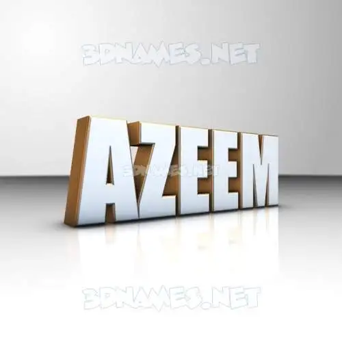 azeem in White'n'Gold style - 3D name wallpaper