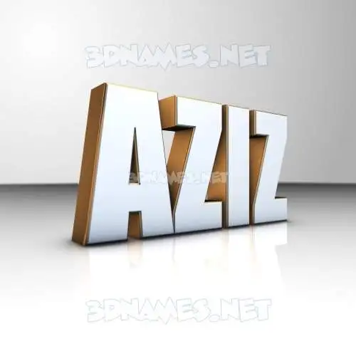 aziz in White'n'Gold style - 3D name wallpaper