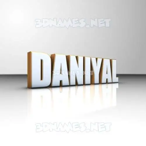 daniyal in White'n'Gold style - 3D name wallpaper