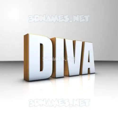 diva in White'n'Gold style - 3D name wallpaper