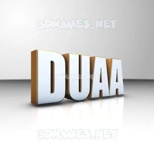 duaa in White'n'Gold style - 3D name wallpaper
