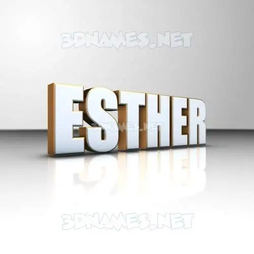 esther in White'n'Gold style - 3D name wallpaper