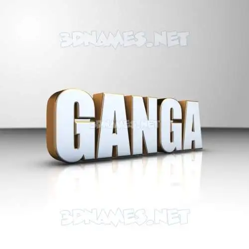 ganga in White'n'Gold style - 3D name wallpaper