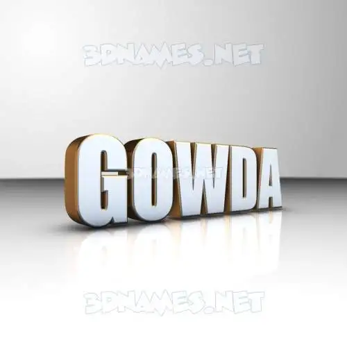 gowda in White'n'Gold style - 3D name wallpaper