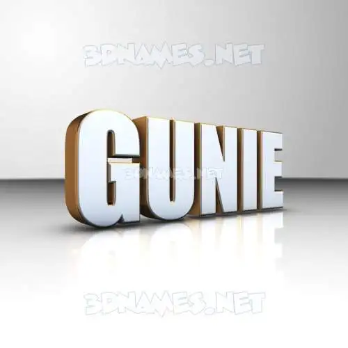 gunie in White'n'Gold style - 3D name wallpaper gunie in White'n'Gold style - 3D name wallpaper