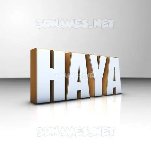 haya in White'n'Gold style - 3D name wallpaper