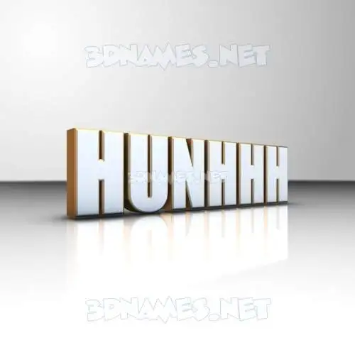 hunhhh in White'n'Gold style - 3D name wallpaper
