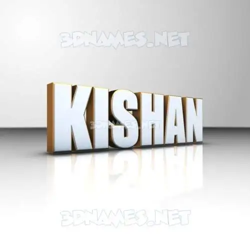 kishan in White'n'Gold style - 3D name wallpaper