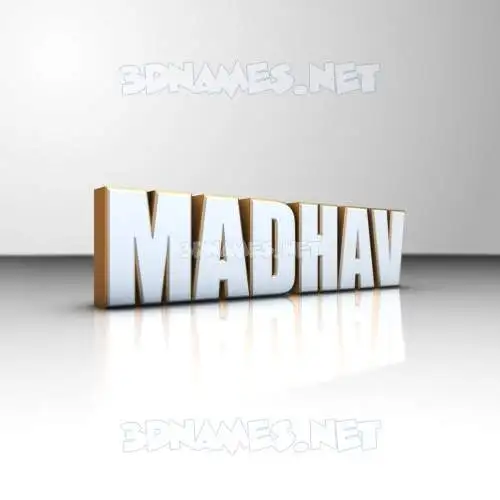 madhav in White'n'Gold style - 3D name wallpaper