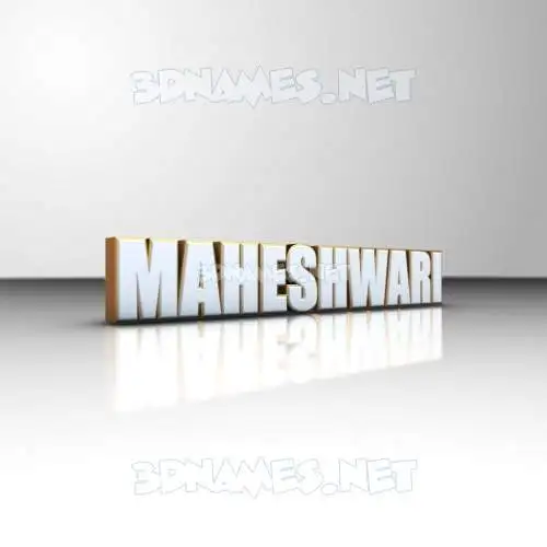 maheshwari in White'n'Gold style - 3D name wallpaper