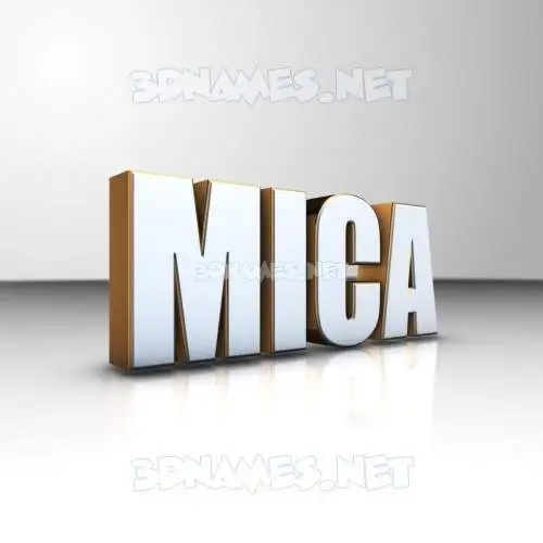 mica in White'n'Gold style - 3D name wallpaper