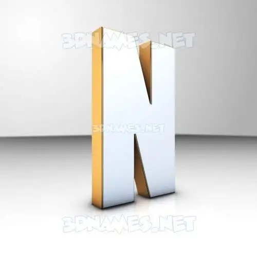 n in White'n'Gold style - 3D name wallpaper n in White'n'Gold style - 3D name wallpaper
