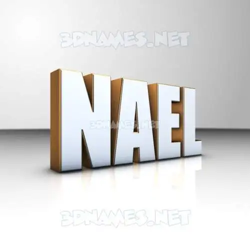 nael in White'n'Gold style - 3D name wallpaper
