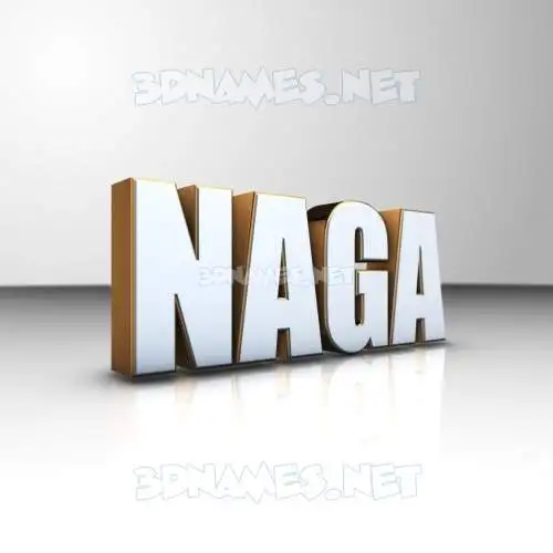 naga in White'n'Gold style - 3D name wallpaper
