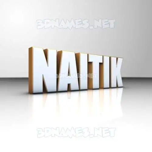 naitik in White'n'Gold style - 3D name wallpaper