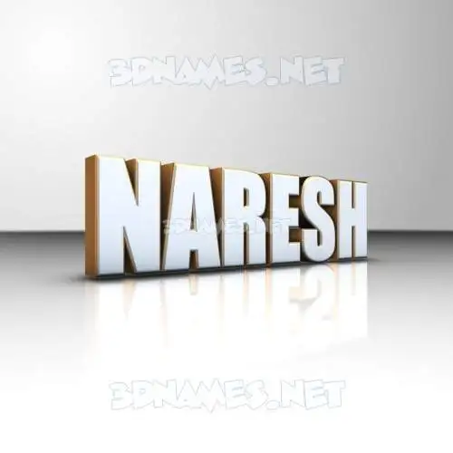 naresh in White'n'Gold style - 3D name wallpaper