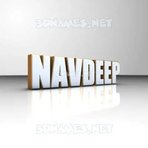 navdeep in White'n'Gold style - 3D name wallpaper
