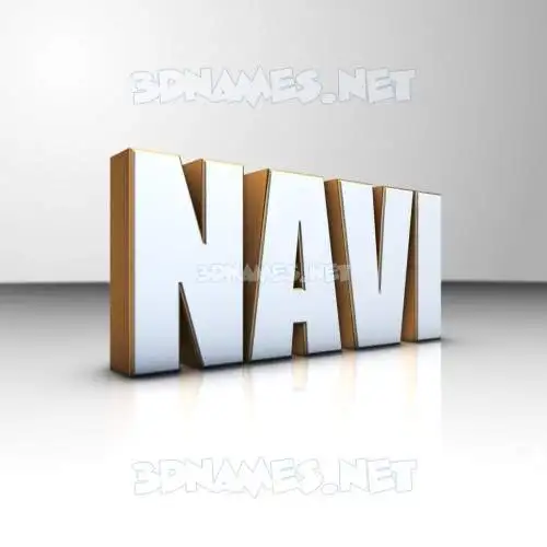 navi in White'n'Gold style - 3D name wallpaper