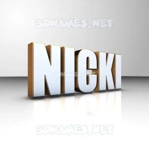 nicki in White'n'Gold style - 3D name wallpaper