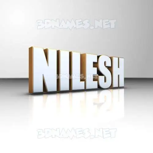 nilesh in White'n'Gold style - 3D name wallpaper