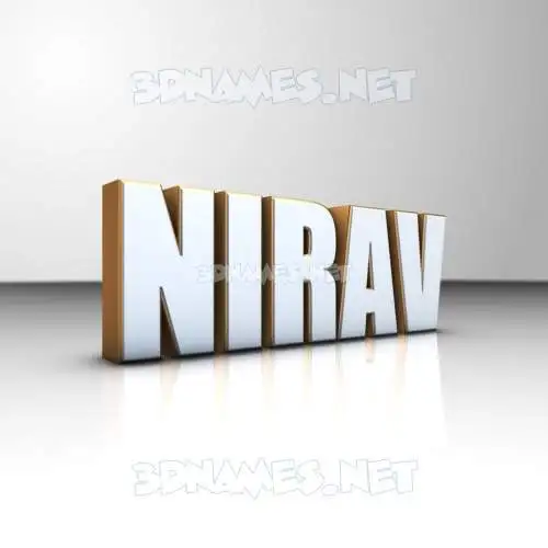 nirav in White'n'Gold style - 3D name wallpaper