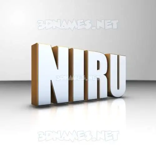 niru in White'n'Gold style - 3D name wallpaper