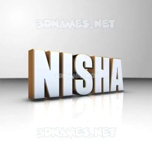 nisha in White'n'Gold style - 3D name wallpaper