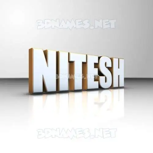 nitesh in White'n'Gold style - 3D name wallpaper
