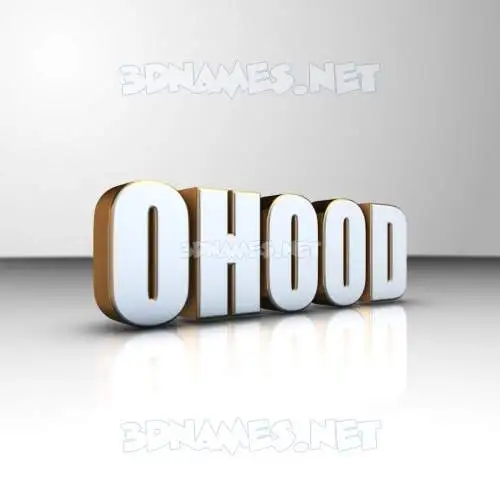 ohood in White'n'Gold style - 3D name wallpaper