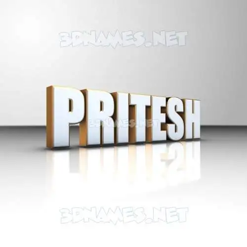 pritesh in White'n'Gold style - 3D name wallpaper