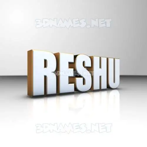 reshu in White'n'Gold style - 3D name wallpaper