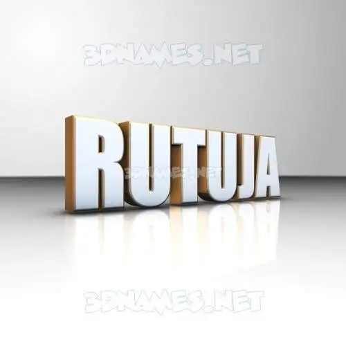 rutuja in White'n'Gold style - 3D name wallpaper