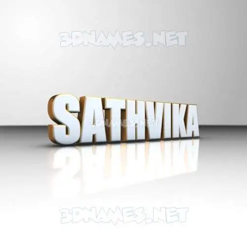 sathvika in White'n'Gold style - 3D name wallpaper