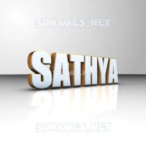 sathya in White'n'Gold style - 3D name wallpaper