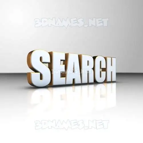search in White'n'Gold style - 3D name wallpaper