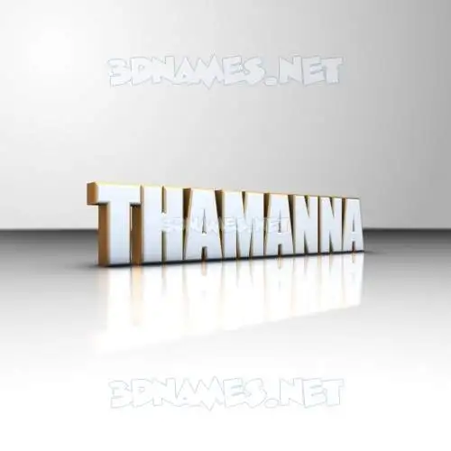thamanna in White'n'Gold style - 3D name wallpaper
